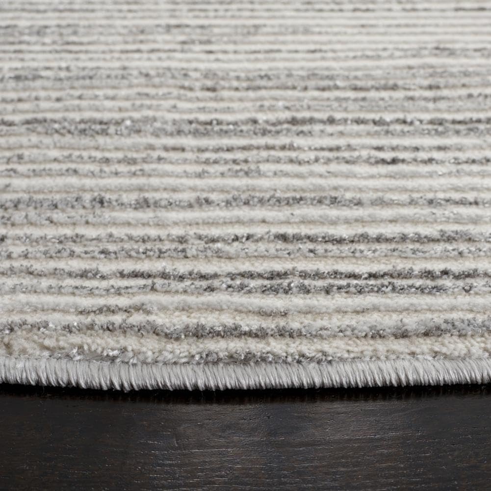 image:imageSAFAVIEH Area Rug 8x10 Whisper Collection Large Ivory amp Ivory Stripe Design NonShedding amp Easy Cleaning Ideal for Living Room Bedroom Office Dining Space WHS565ALight GreyIvory