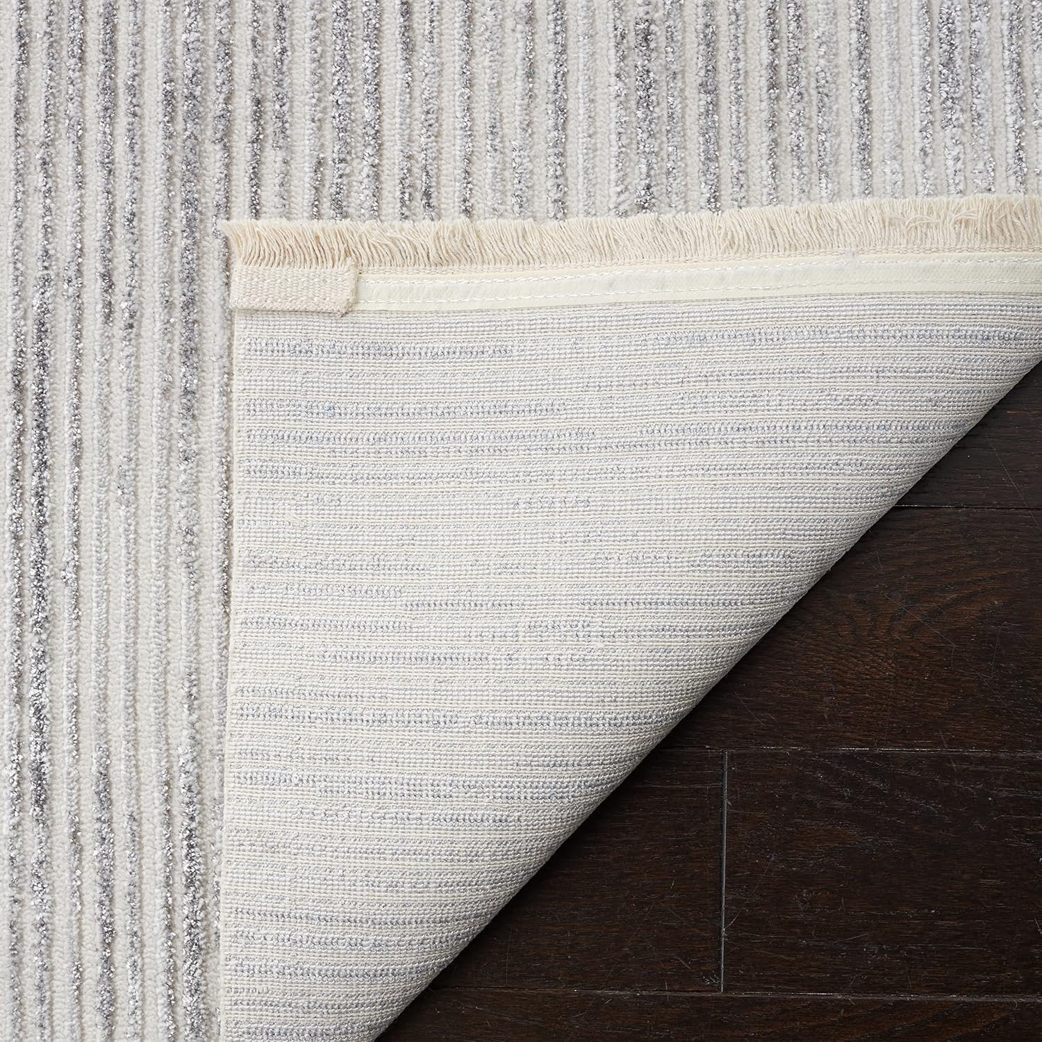 image:imageSAFAVIEH Area Rug 8x10 Whisper Collection Large Ivory amp Ivory Stripe Design NonShedding amp Easy Cleaning Ideal for Living Room Bedroom Office Dining Space WHS565ALight GreyIvory