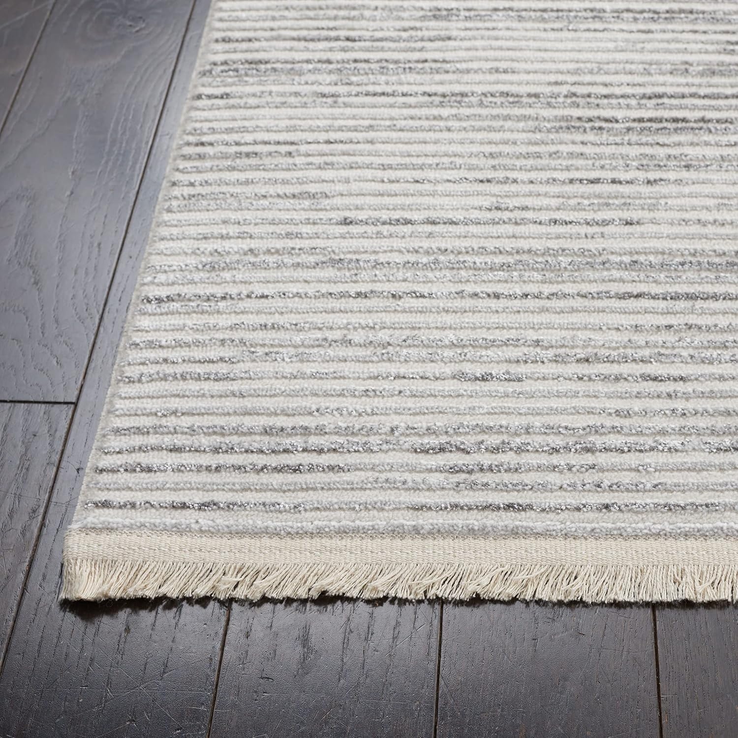 image:imageSAFAVIEH Area Rug 8x10 Whisper Collection Large Ivory amp Ivory Stripe Design NonShedding amp Easy Cleaning Ideal for Living Room Bedroom Office Dining Space WHS565ALight GreyIvory