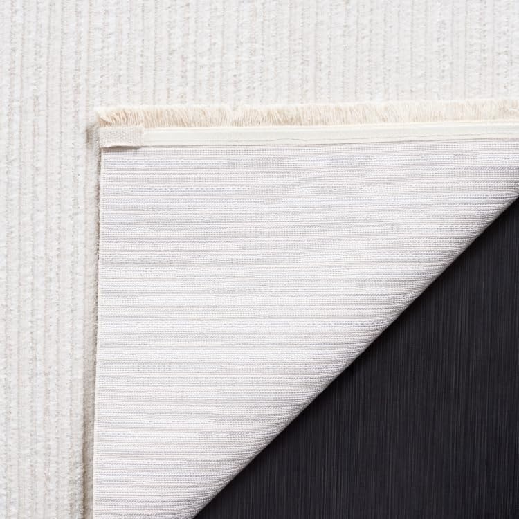 image:imageSAFAVIEH Area Rug 8x10 Whisper Collection Large Ivory amp Ivory Stripe Design NonShedding amp Easy Cleaning Ideal for Living Room Bedroom Office Dining Space WHS565AIvory