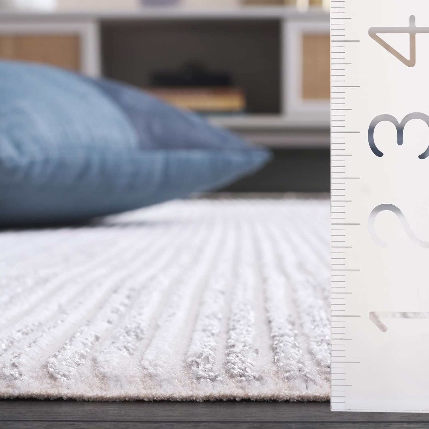 image:imageSAFAVIEH Area Rug 8x10 Whisper Collection Large Ivory amp Ivory Stripe Design NonShedding amp Easy Cleaning Ideal for Living Room Bedroom Office Dining Space WHS565ALight GreyIvory