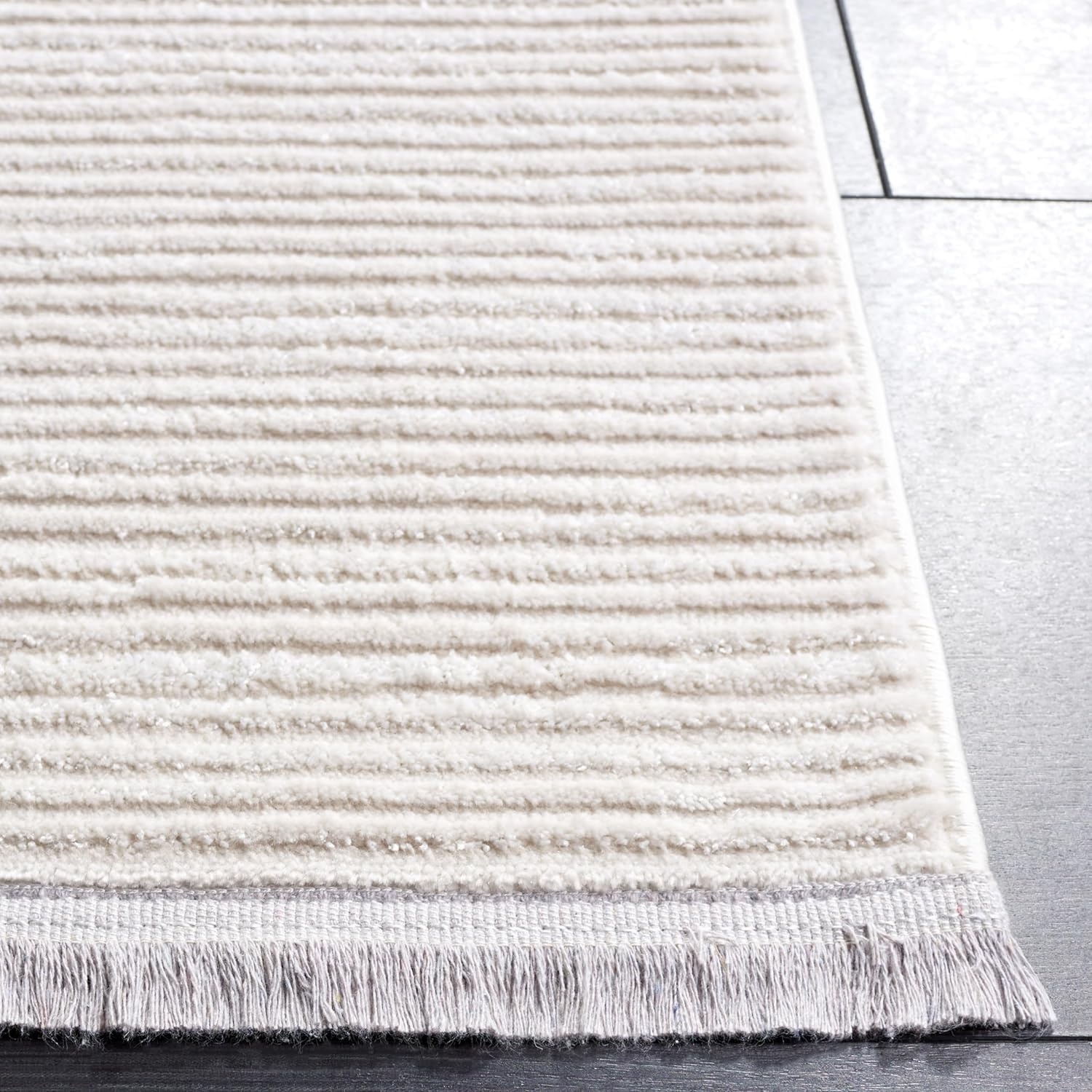 image:imageSAFAVIEH Area Rug 8x10 Whisper Collection Large Ivory amp Ivory Stripe Design NonShedding amp Easy Cleaning Ideal for Living Room Bedroom Office Dining Space WHS565AIvory
