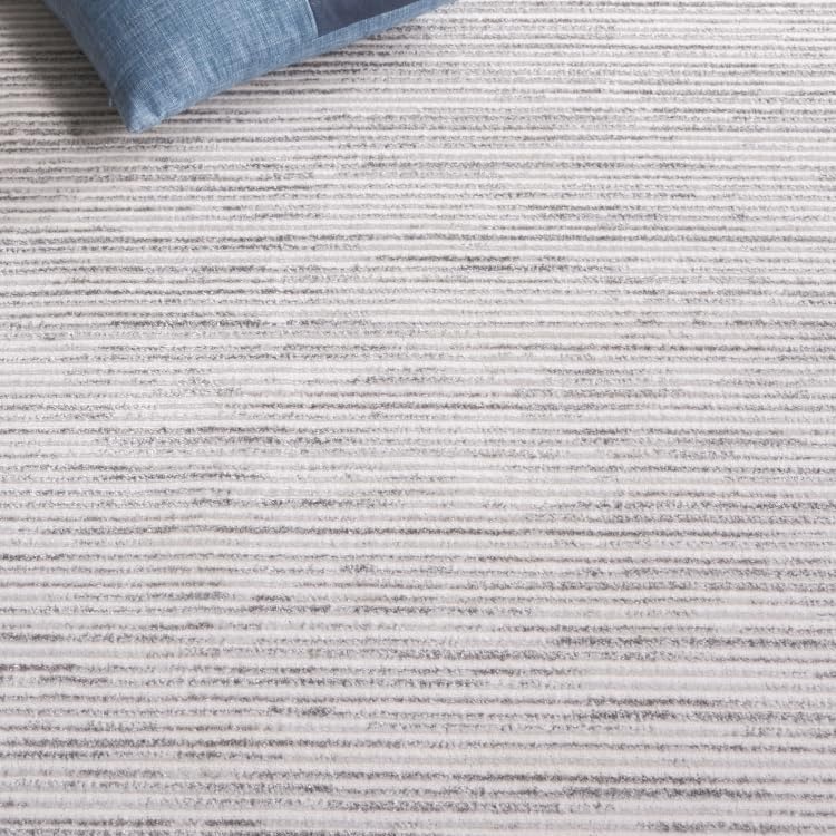 image:imageSAFAVIEH Area Rug 8x10 Whisper Collection Large Ivory amp Ivory Stripe Design NonShedding amp Easy Cleaning Ideal for Living Room Bedroom Office Dining Space WHS565ALight GreyIvory