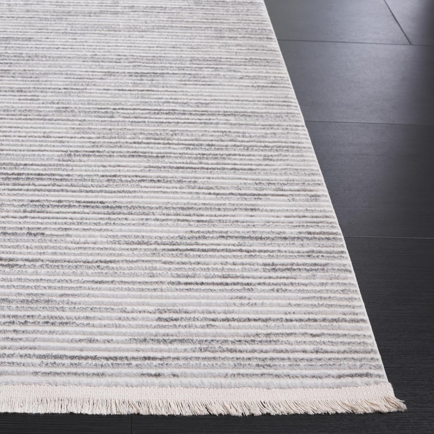 image:imageSAFAVIEH Area Rug 8x10 Whisper Collection Large Ivory amp Ivory Stripe Design NonShedding amp Easy Cleaning Ideal for Living Room Bedroom Office Dining Space WHS565ALight GreyIvory