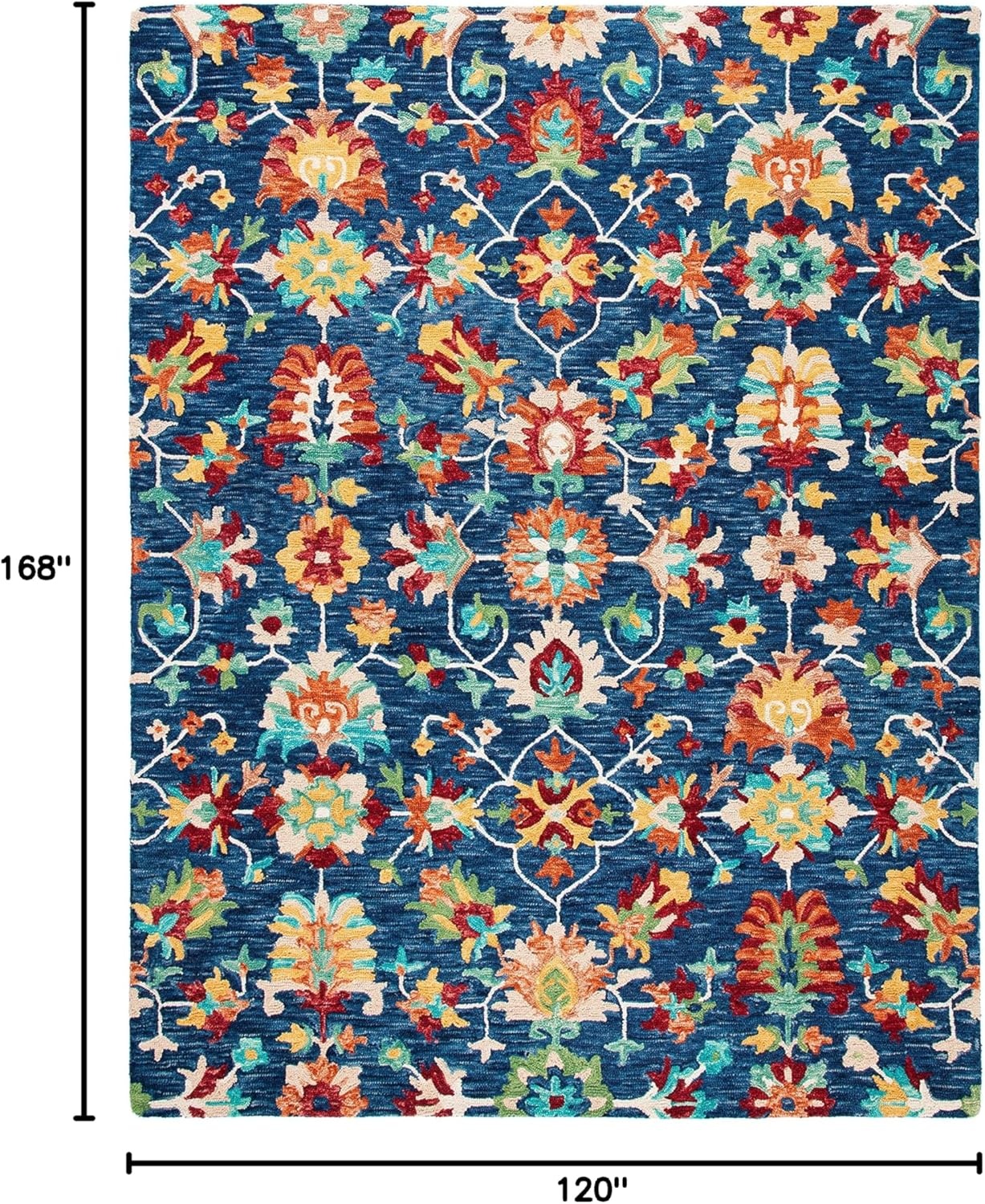 image:imageSAFAVIEH Aspen Collection 8 x 10 NavyRed APN510N Handmade Boho Wool Area RugNavyRed