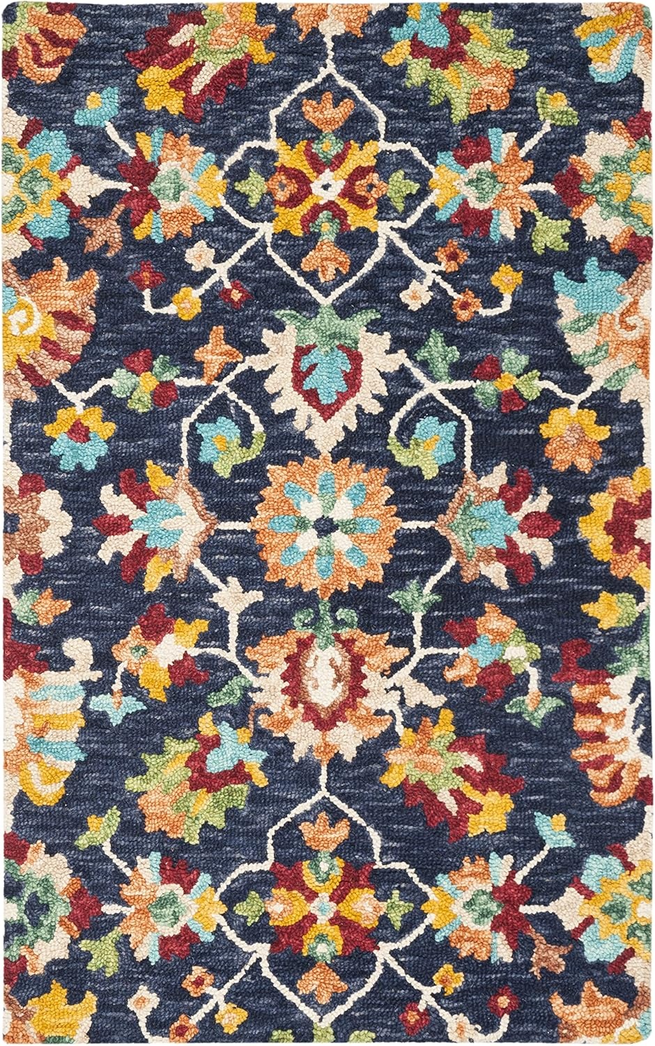 image:imageSAFAVIEH Aspen Collection 8 x 10 NavyRed APN510N Handmade Boho Wool Area RugNavyRed
