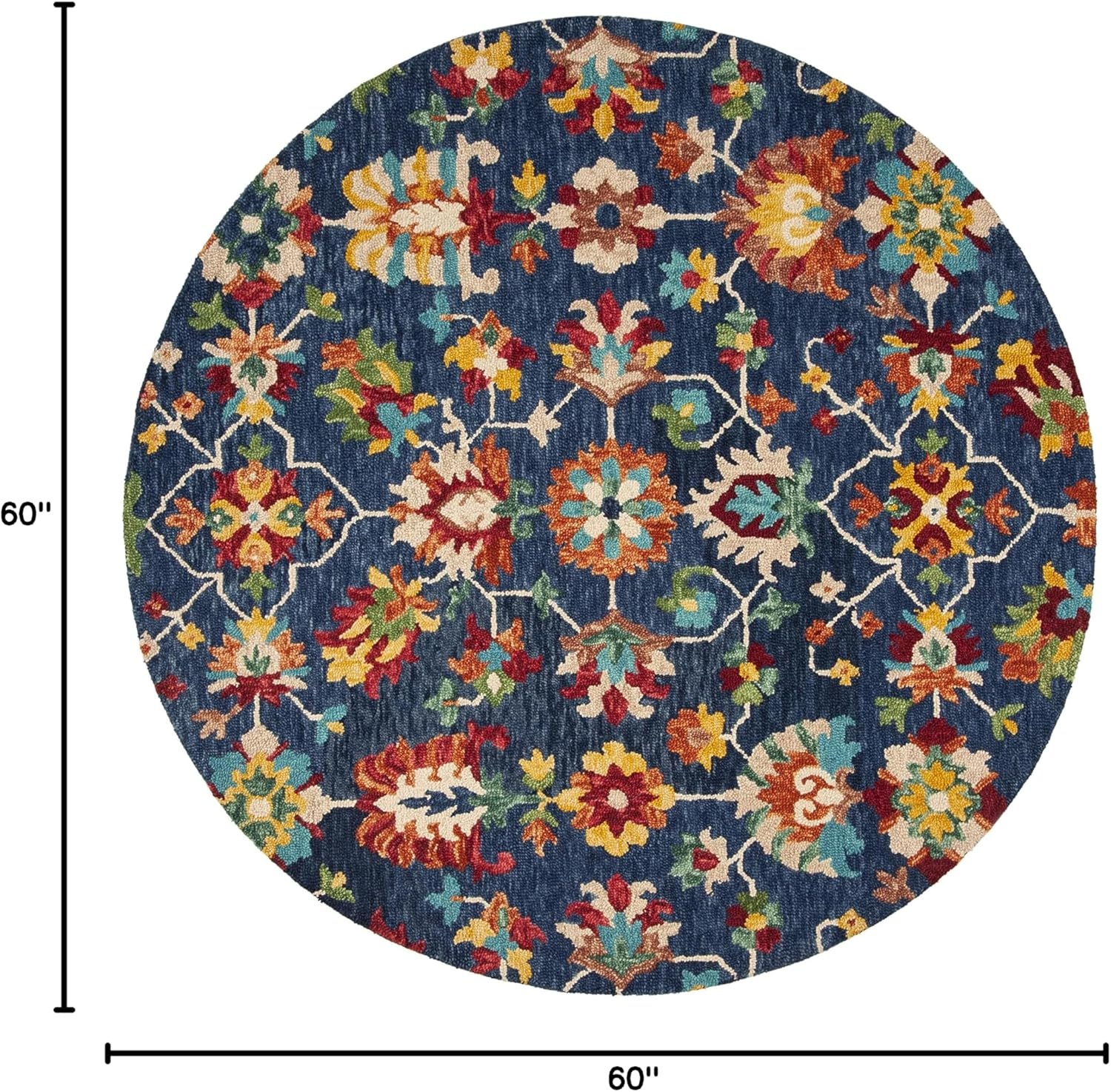 image:imageSAFAVIEH Aspen Collection 8 x 10 NavyRed APN510N Handmade Boho Wool Area RugNavyRed