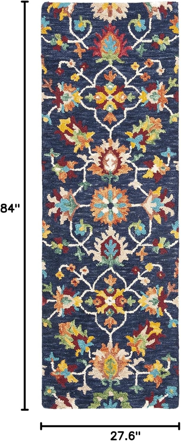 image:imageSAFAVIEH Aspen Collection 8 x 10 NavyRed APN510N Handmade Boho Wool Area RugNavyRed