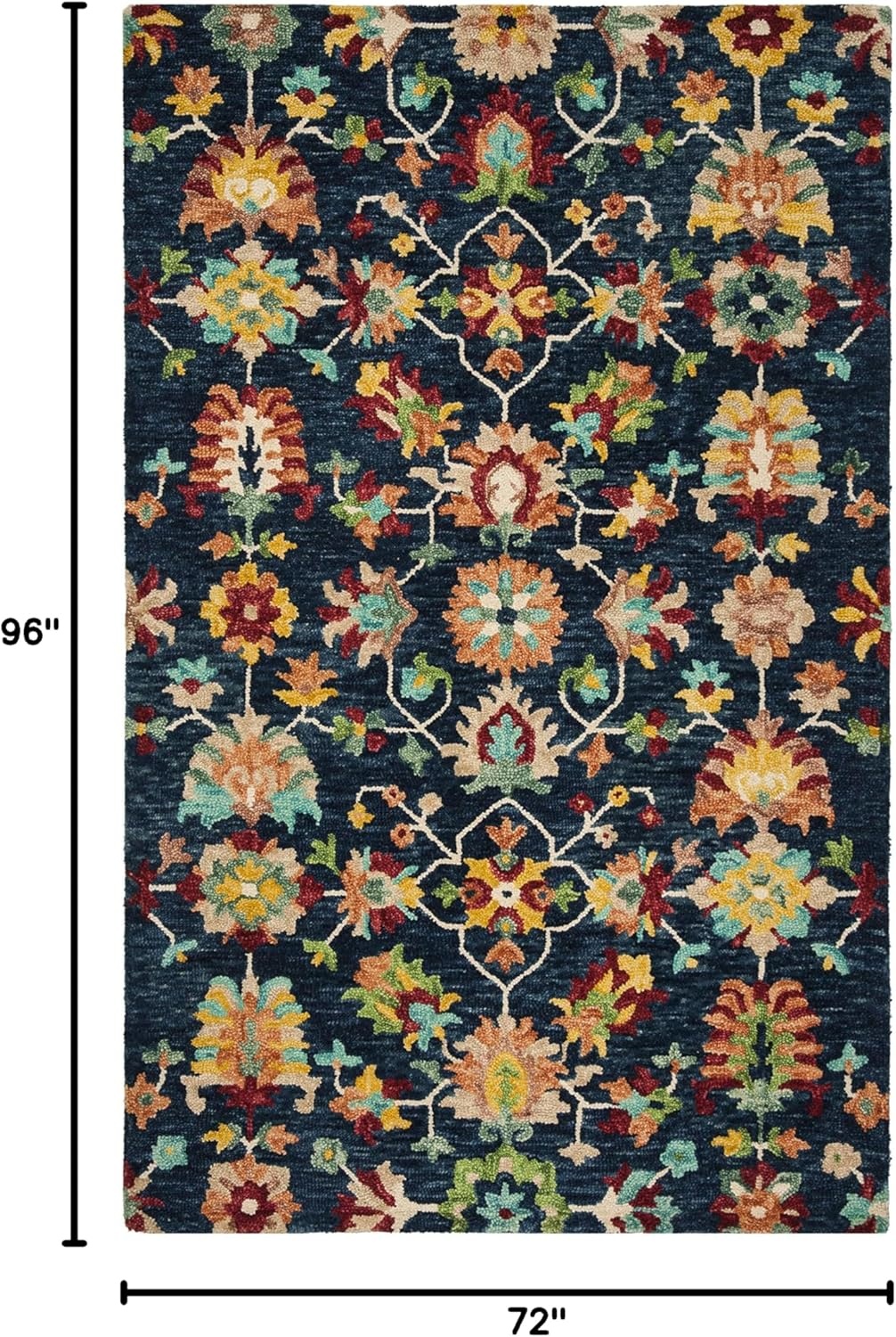 image:imageSAFAVIEH Aspen Collection 8 x 10 NavyRed APN510N Handmade Boho Wool Area RugNavyRed