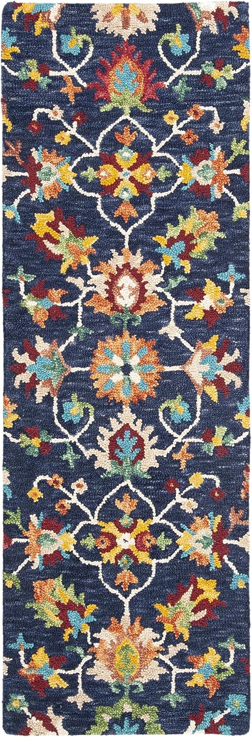 image:imageSAFAVIEH Aspen Collection 8 x 10 NavyRed APN510N Handmade Boho Wool Area RugNavyRed