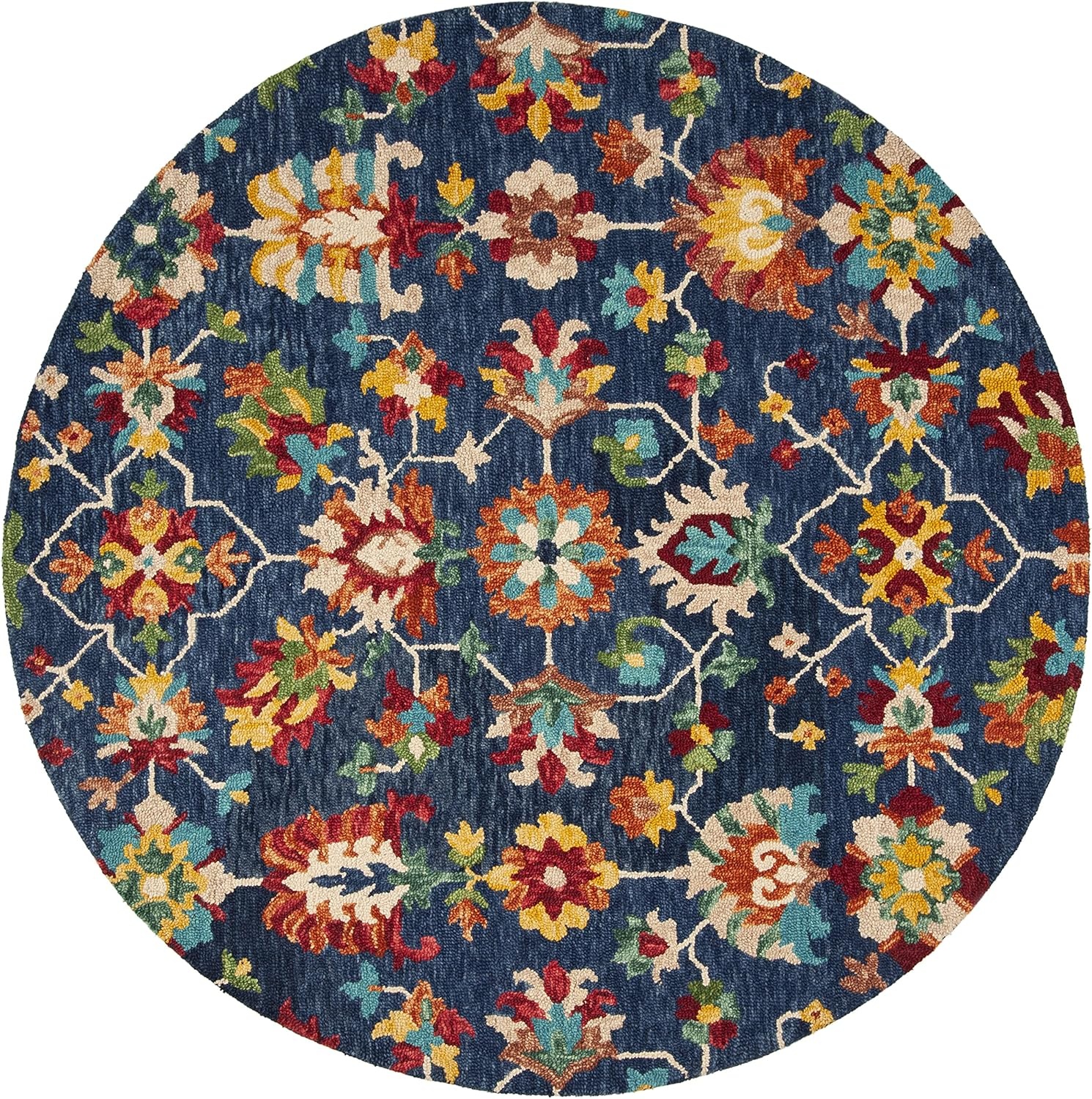 image:imageSAFAVIEH Aspen Collection 8 x 10 NavyRed APN510N Handmade Boho Wool Area RugNavyRed