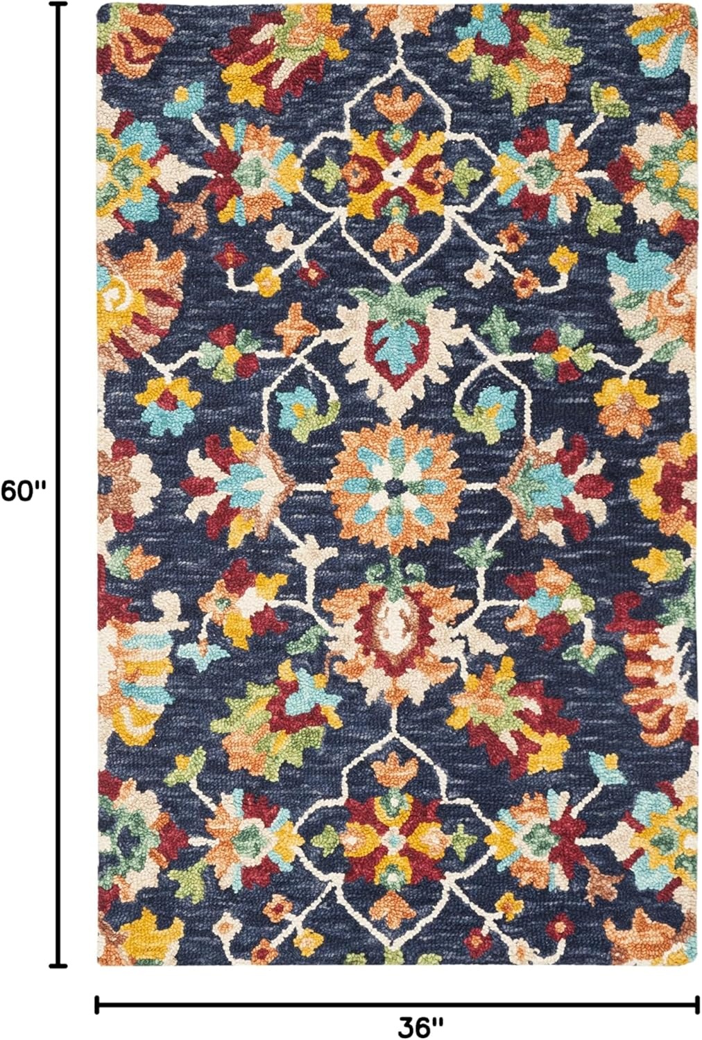 image:imageSAFAVIEH Aspen Collection 8 x 10 NavyRed APN510N Handmade Boho Wool Area RugNavyRed