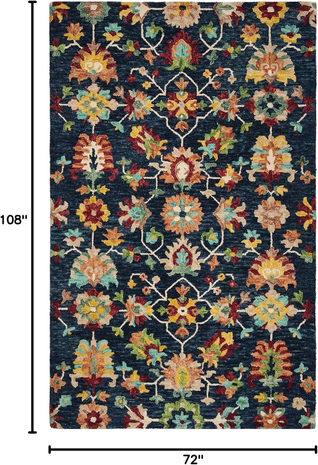 image:imageSAFAVIEH Aspen Collection 8 x 10 NavyRed APN510N Handmade Boho Wool Area RugNavyRed