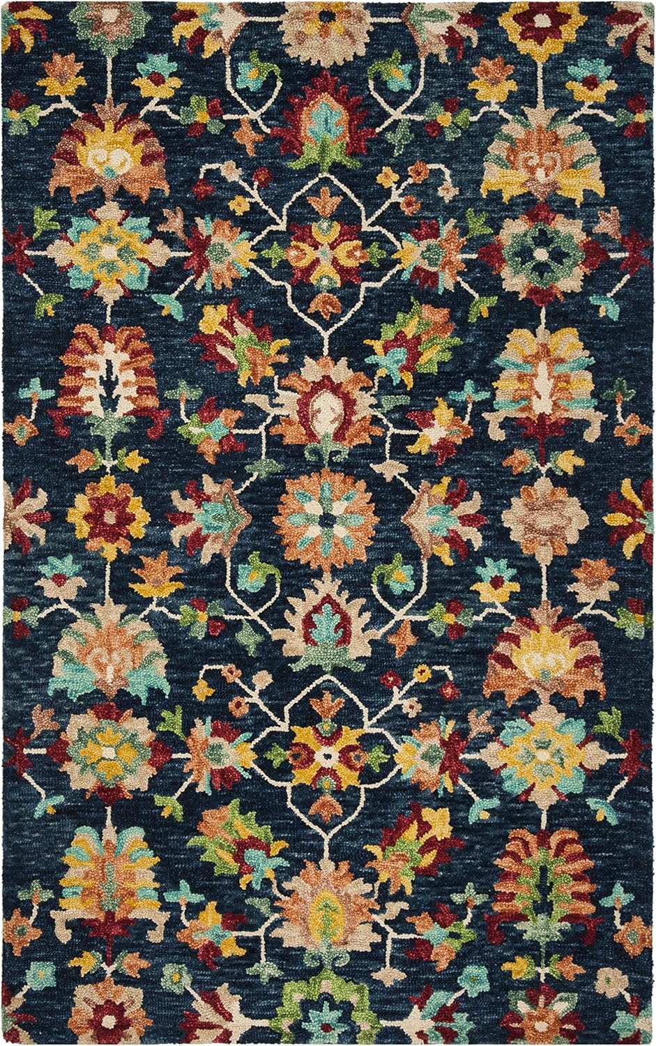 image:imageSAFAVIEH Aspen Collection 8 x 10 NavyRed APN510N Handmade Boho Wool Area RugNavyRed