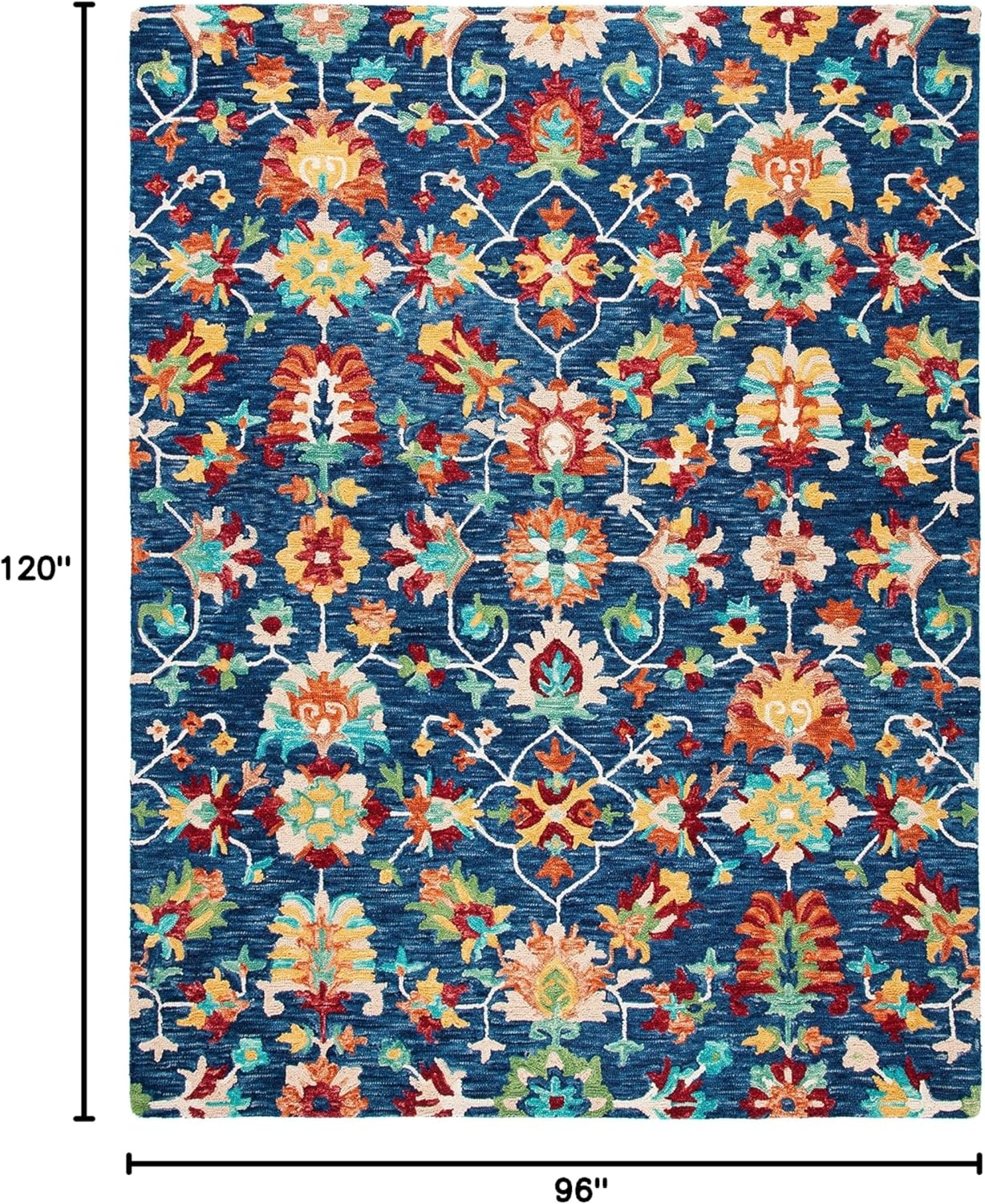 image:imageSAFAVIEH Aspen Collection 8 x 10 NavyRed APN510N Handmade Boho Wool Area RugNavyRed
