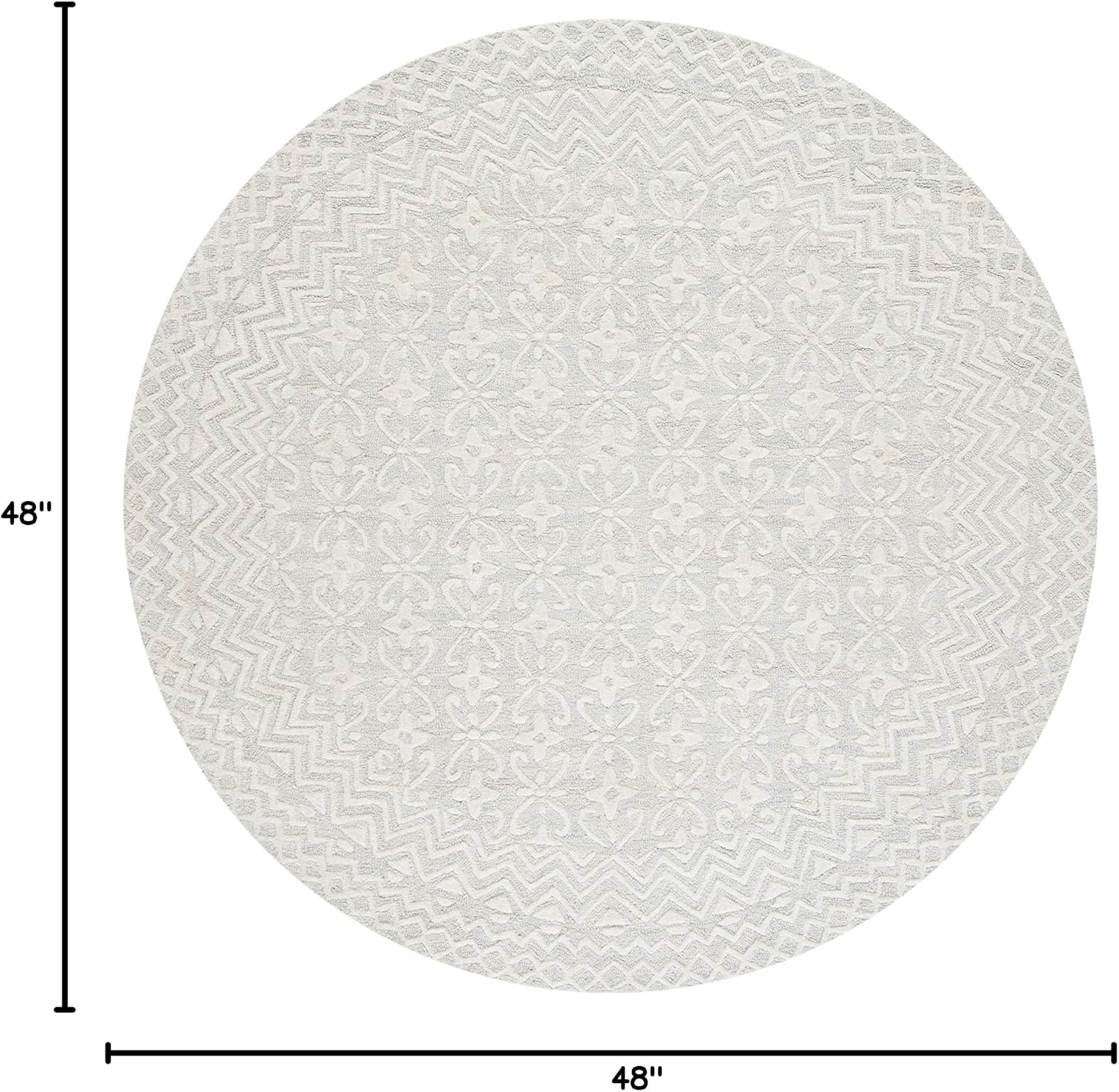 image:imageSAFAVIEH Blossom Collection 8 x 10 GreyIvory BLM114F Handmade Premium Wool Area RugGreyIvory