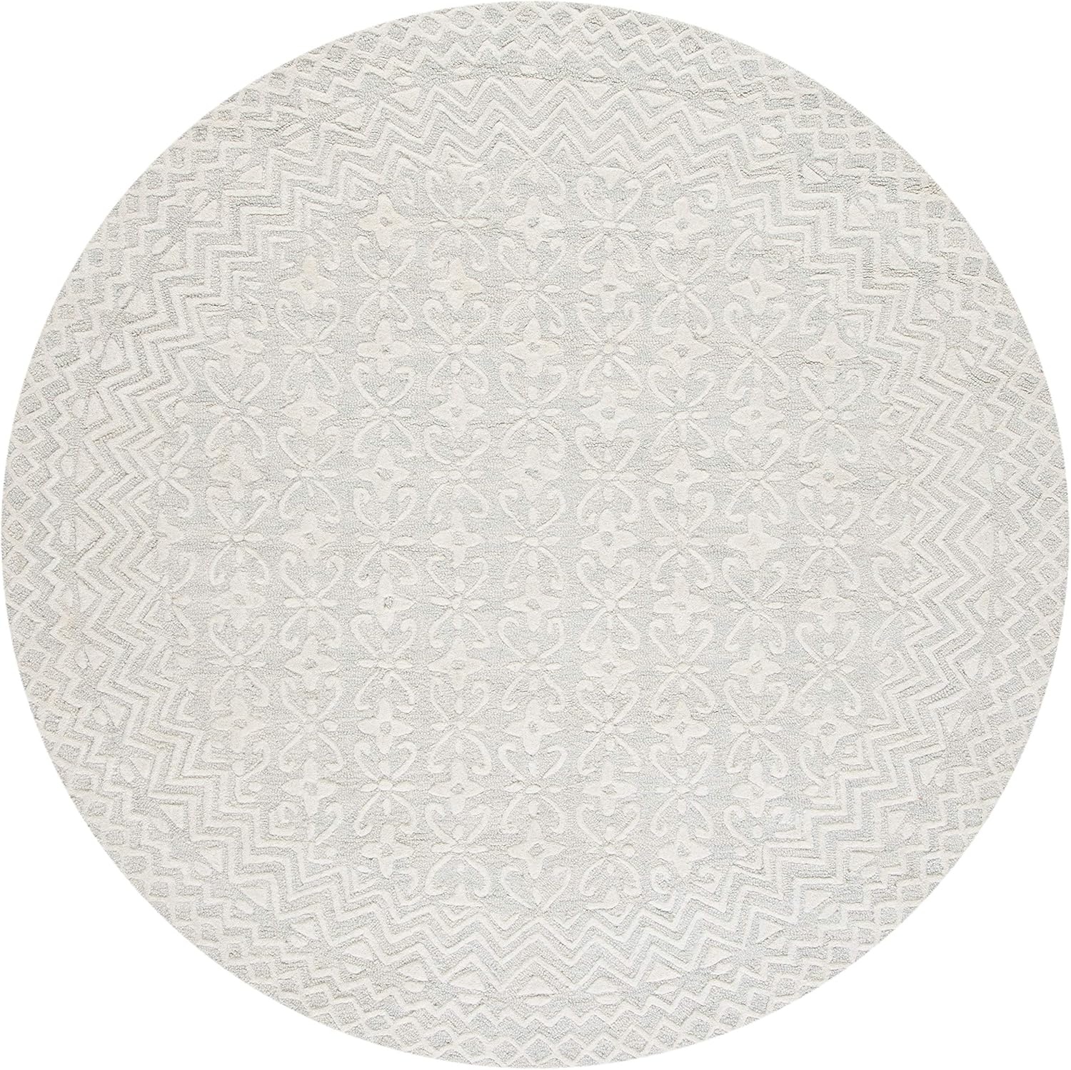 image:imageSAFAVIEH Blossom Collection 8 x 10 GreyIvory BLM114F Handmade Premium Wool Area RugGreyIvory