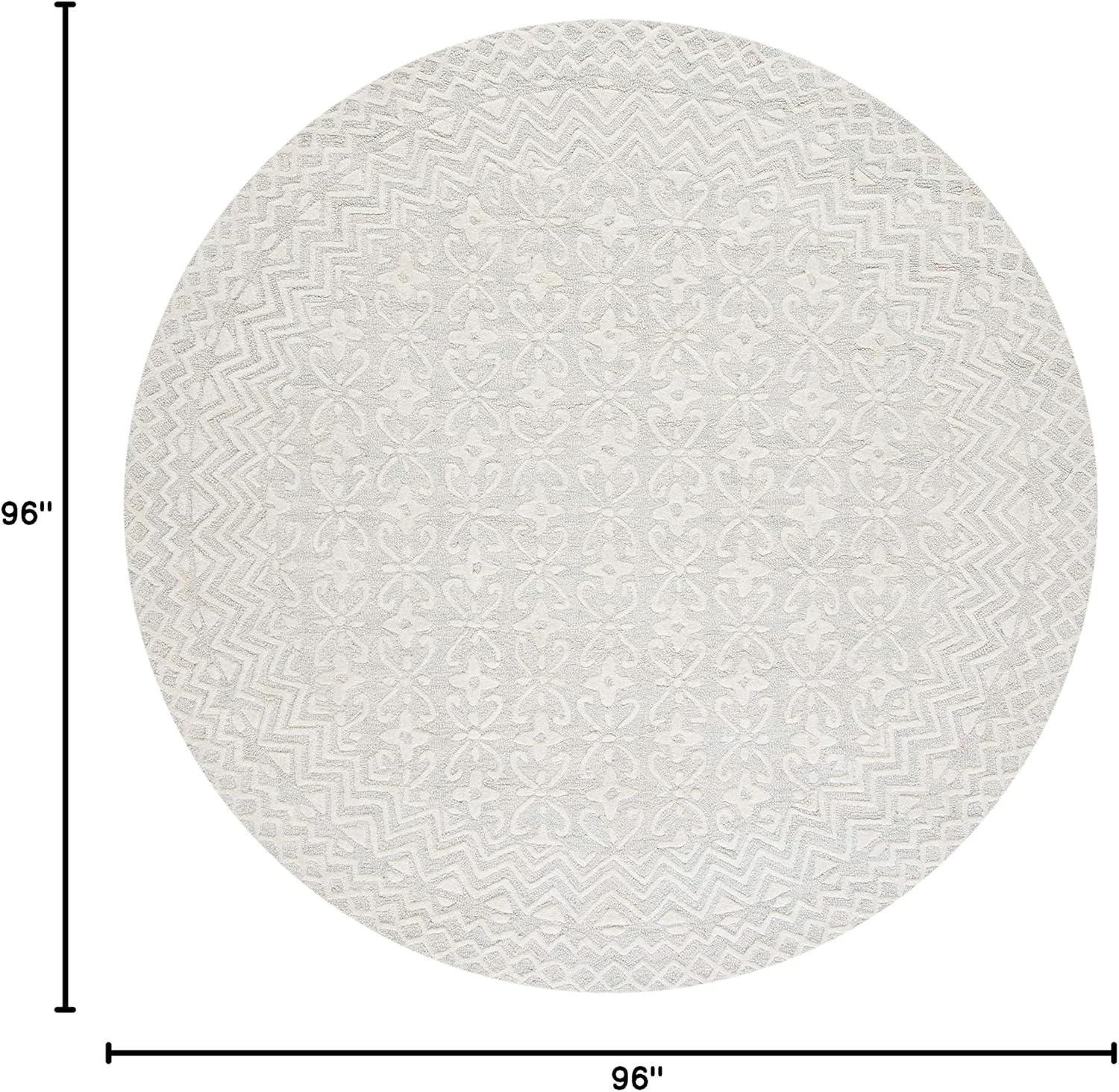 image:imageSAFAVIEH Blossom Collection 8 x 10 GreyIvory BLM114F Handmade Premium Wool Area RugGreyIvory