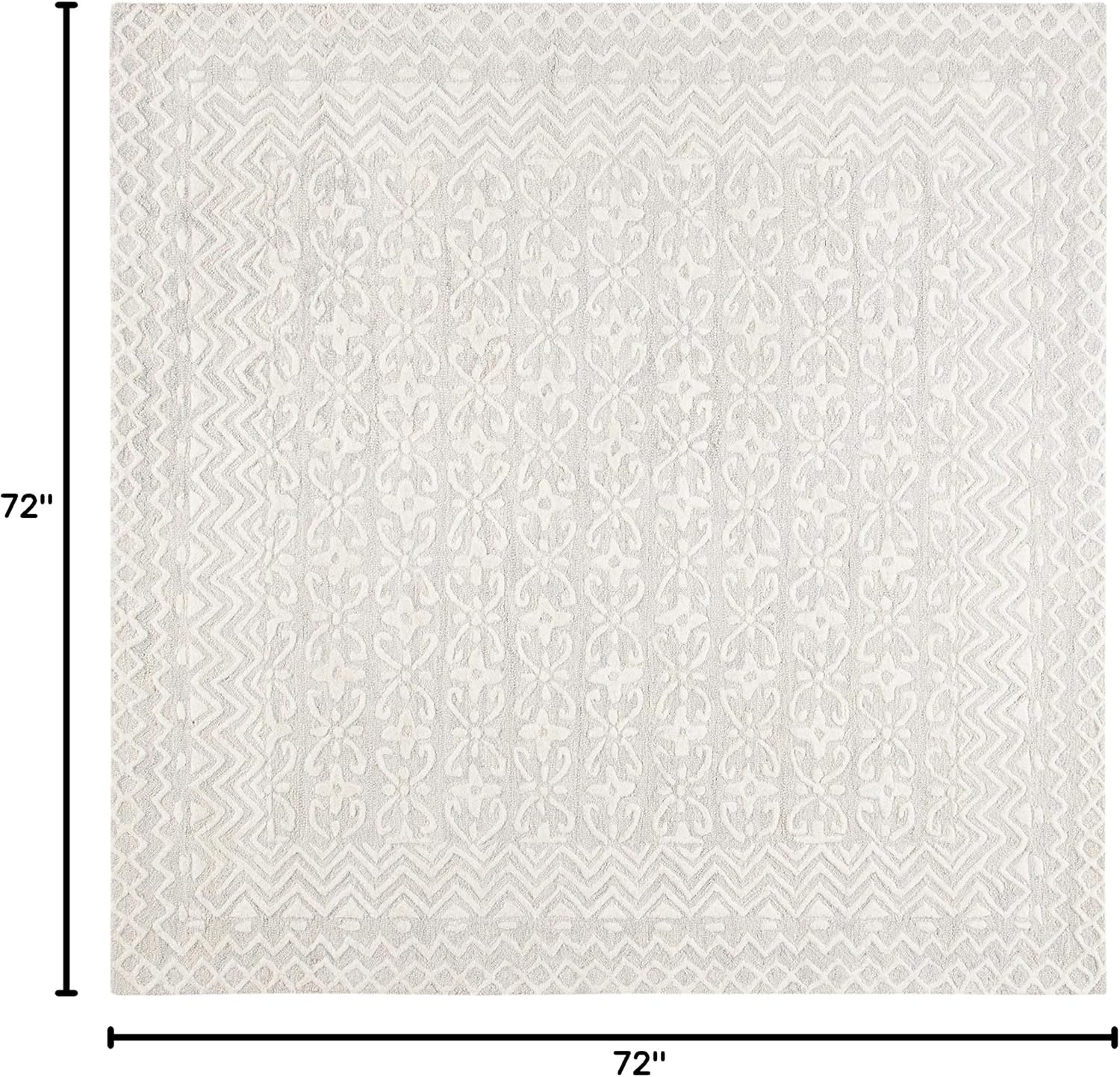 image:imageSAFAVIEH Blossom Collection 8 x 10 GreyIvory BLM114F Handmade Premium Wool Area RugGreyIvory