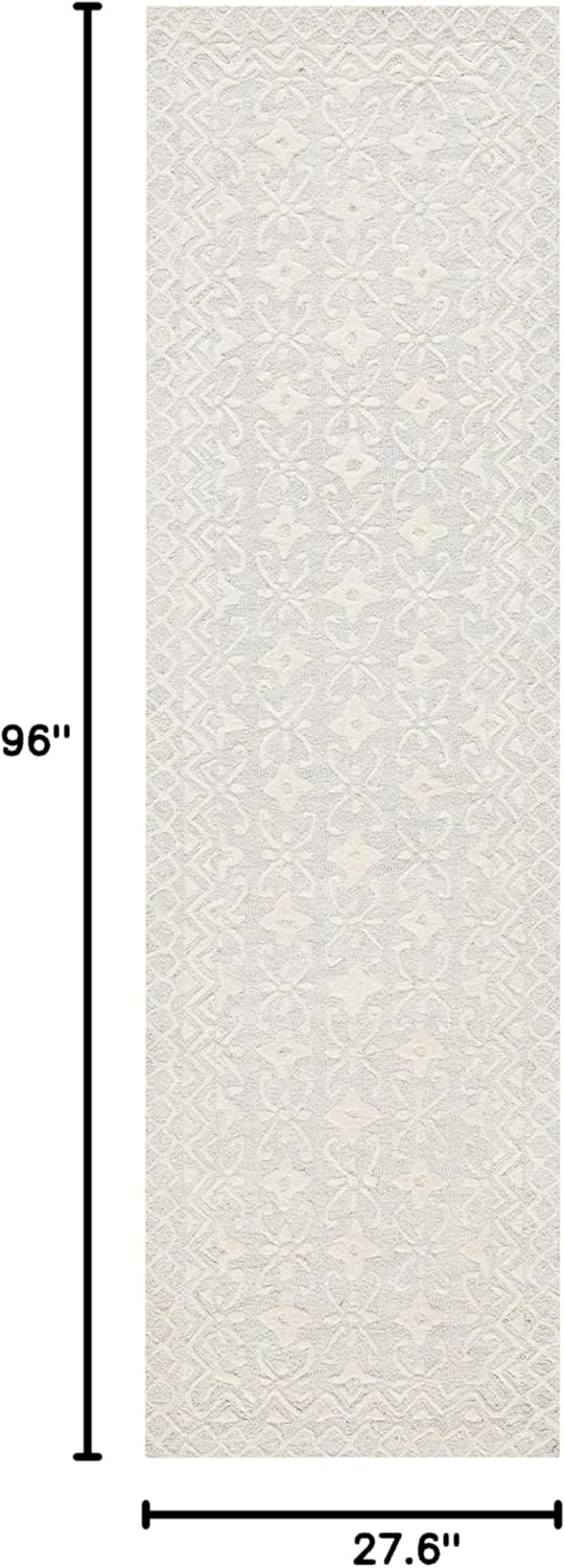 image:imageSAFAVIEH Blossom Collection 8 x 10 GreyIvory BLM114F Handmade Premium Wool Area RugGreyIvory