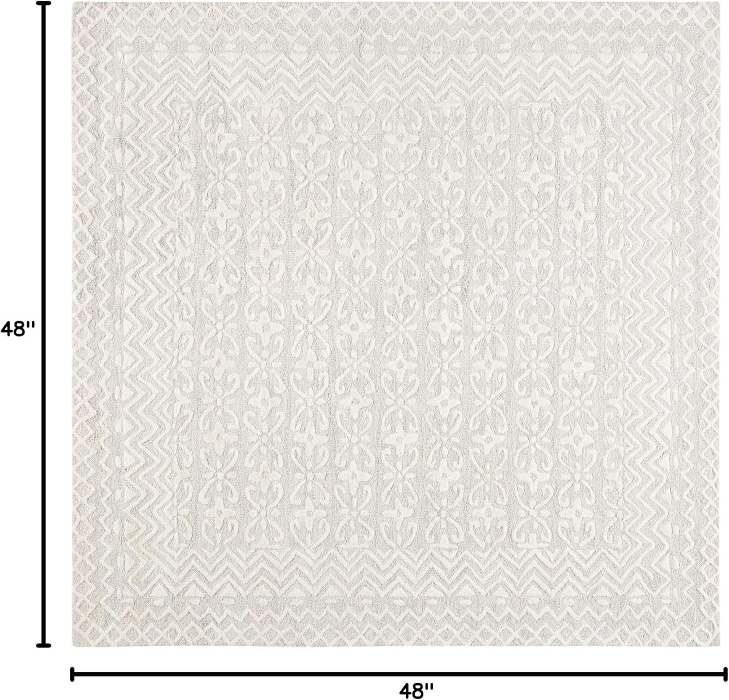 image:imageSAFAVIEH Blossom Collection 8 x 10 GreyIvory BLM114F Handmade Premium Wool Area RugGreyIvory