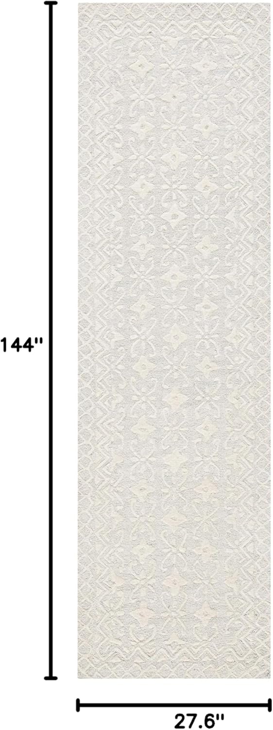 image:imageSAFAVIEH Blossom Collection 8 x 10 GreyIvory BLM114F Handmade Premium Wool Area RugGreyIvory