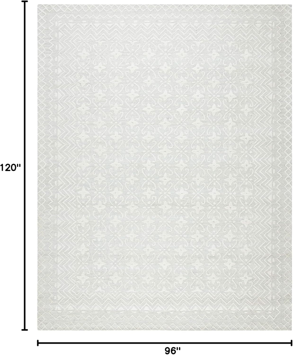 image:imageSAFAVIEH Blossom Collection 8 x 10 GreyIvory BLM114F Handmade Premium Wool Area RugGreyIvory