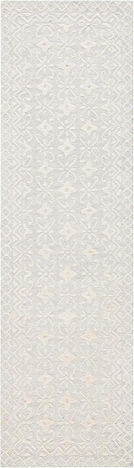 image:imageSAFAVIEH Blossom Collection 8 x 10 GreyIvory BLM114F Handmade Premium Wool Area RugGreyIvory