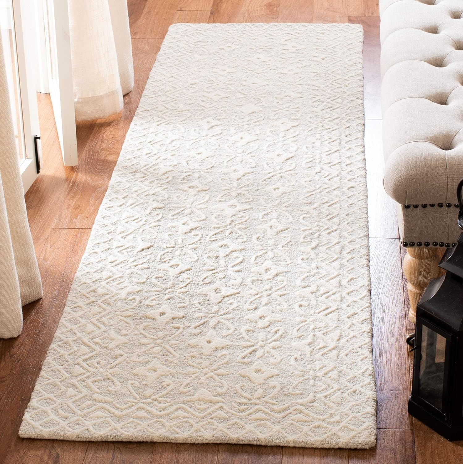 image:imageSAFAVIEH Blossom Collection 8 x 10 GreyIvory BLM114F Handmade Premium Wool Area RugGreyIvory