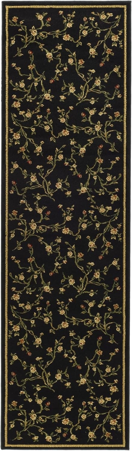 image:imageSAFAVIEH Lyndhurst Collection Area Rug 8 Round Black Traditional Floral Design NonShedding amp Easy Care Ideal for High Traffic Areas in Living Room Bedroom LNH220ABlack