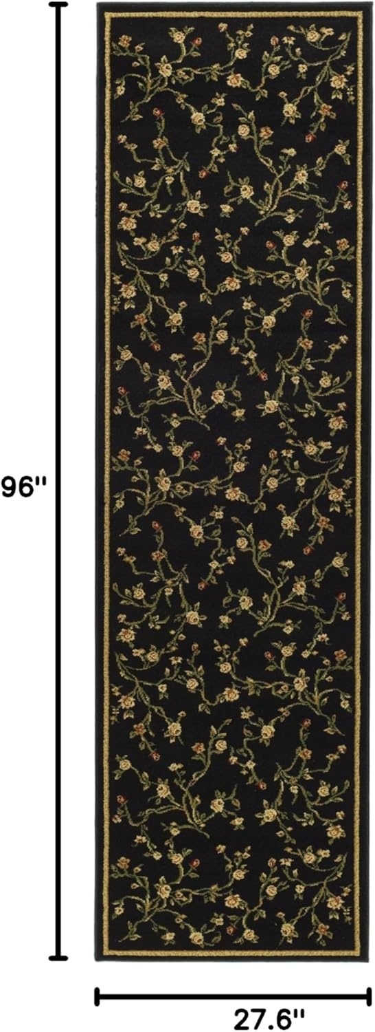image:imageSAFAVIEH Lyndhurst Collection Area Rug 8 Round Black Traditional Floral Design NonShedding amp Easy Care Ideal for High Traffic Areas in Living Room Bedroom LNH220ABlack