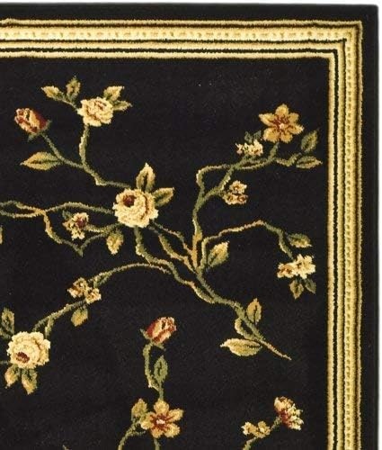 image:imageSAFAVIEH Lyndhurst Collection Area Rug 8 Round Black Traditional Floral Design NonShedding amp Easy Care Ideal for High Traffic Areas in Living Room Bedroom LNH220ABlack