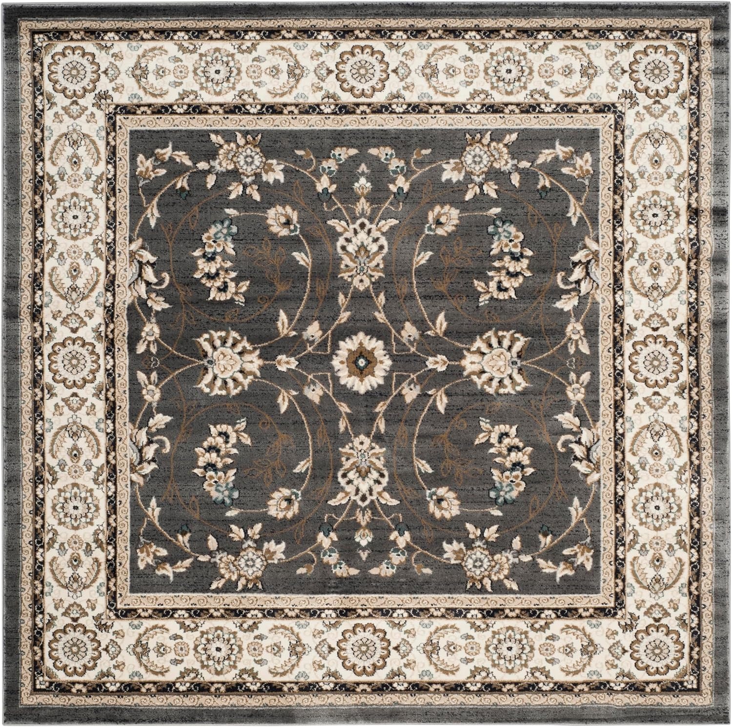 image:imageSAFAVIEH Lyndhurst Collection Area Rug 8 x 10 Anthracite amp Cream Traditional Oriental Design NonShedding amp Easy Care Ideal for High Traffic Areas in Living Room Bedroom LNH340DGreyCream