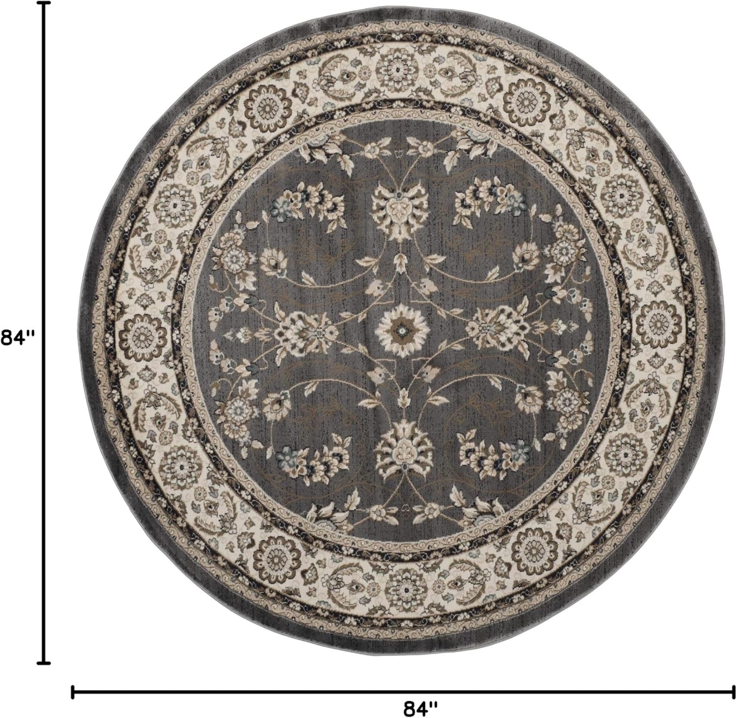 image:imageSAFAVIEH Lyndhurst Collection Area Rug 8 x 10 Anthracite amp Cream Traditional Oriental Design NonShedding amp Easy Care Ideal for High Traffic Areas in Living Room Bedroom LNH340DGreyCream