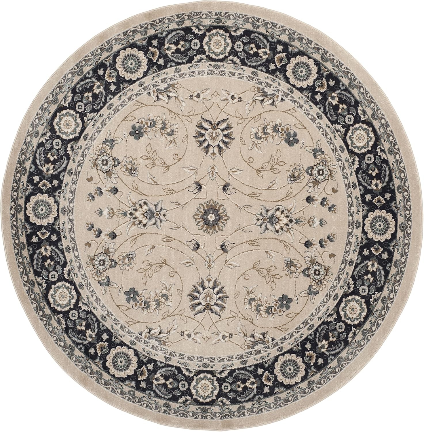 image:imageSAFAVIEH Lyndhurst Collection Area Rug 8 x 10 Anthracite amp Cream Traditional Oriental Design NonShedding amp Easy Care Ideal for High Traffic Areas in Living Room Bedroom LNH340DLight BeigeAnthracite