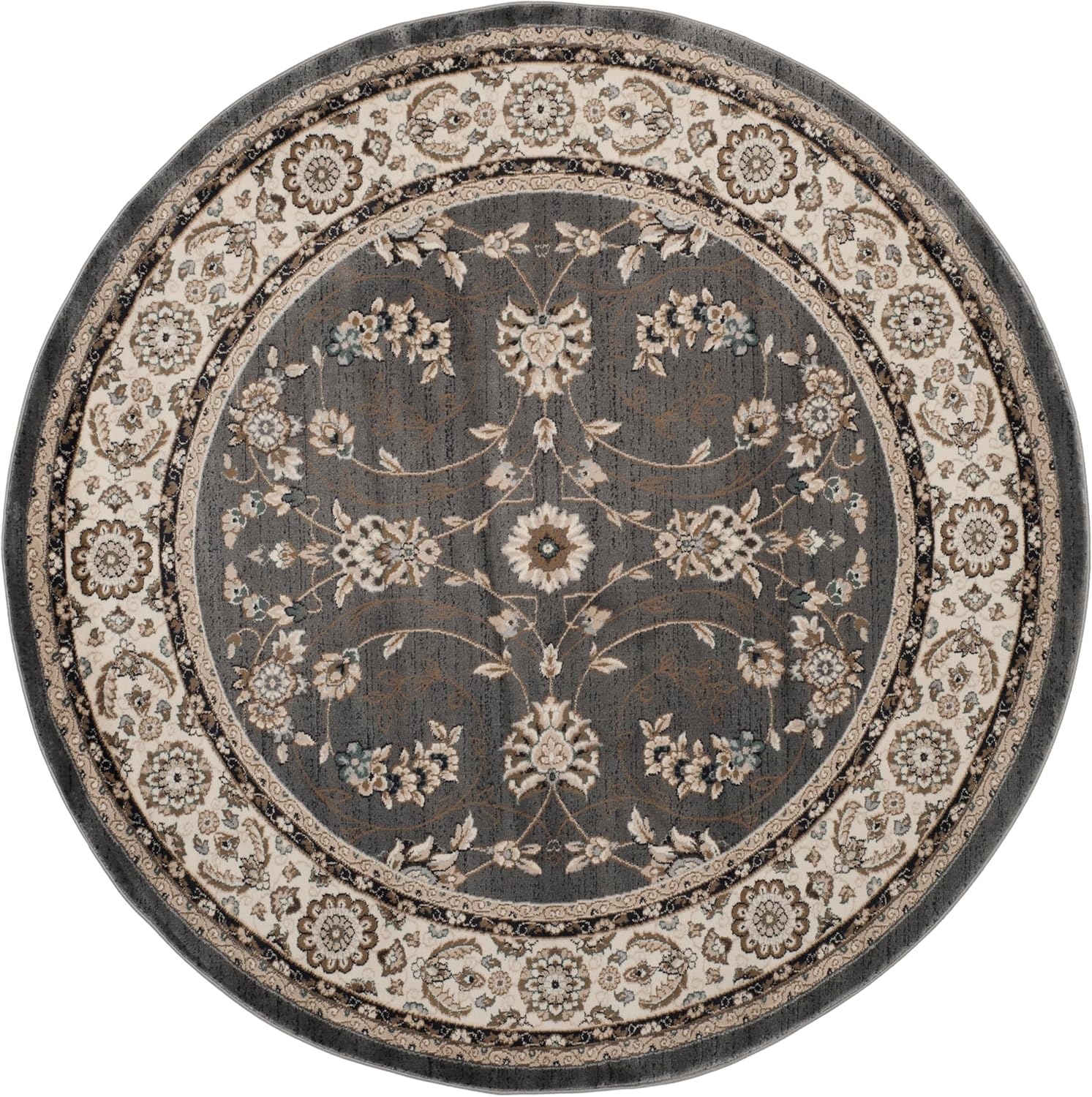 image:imageSAFAVIEH Lyndhurst Collection Area Rug 8 x 10 Anthracite amp Cream Traditional Oriental Design NonShedding amp Easy Care Ideal for High Traffic Areas in Living Room Bedroom LNH340DGreyCream