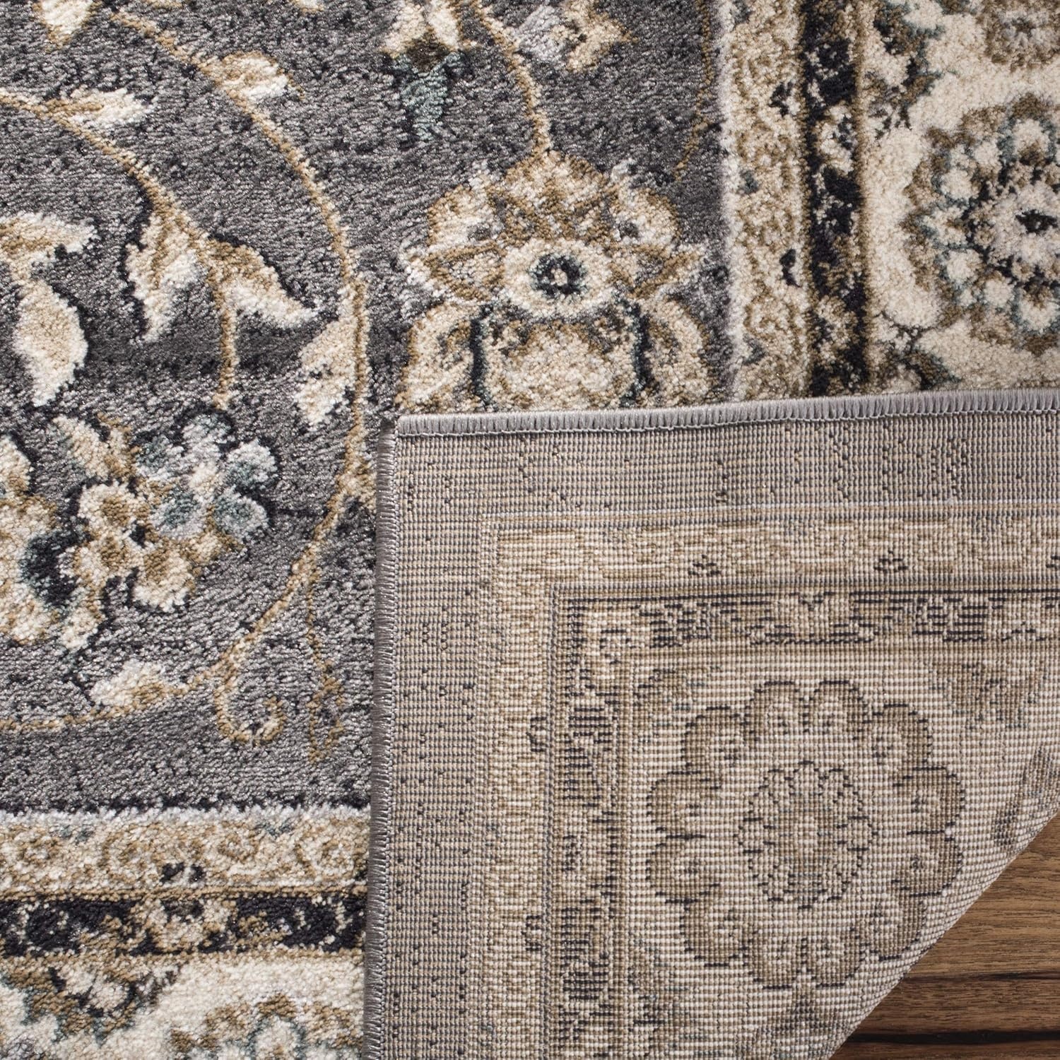image:imageSAFAVIEH Lyndhurst Collection Area Rug 8 x 10 Anthracite amp Cream Traditional Oriental Design NonShedding amp Easy Care Ideal for High Traffic Areas in Living Room Bedroom LNH340DGreyCream