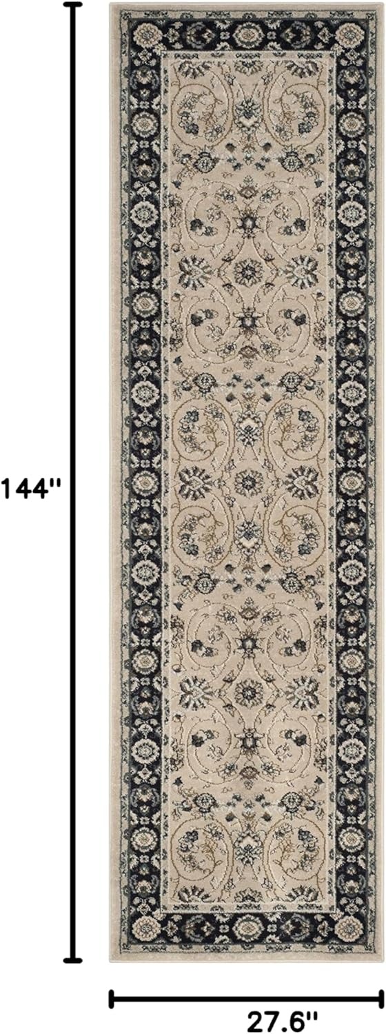 image:imageSAFAVIEH Lyndhurst Collection Area Rug 8 x 10 Anthracite amp Cream Traditional Oriental Design NonShedding amp Easy Care Ideal for High Traffic Areas in Living Room Bedroom LNH340DLight BeigeAnthracite