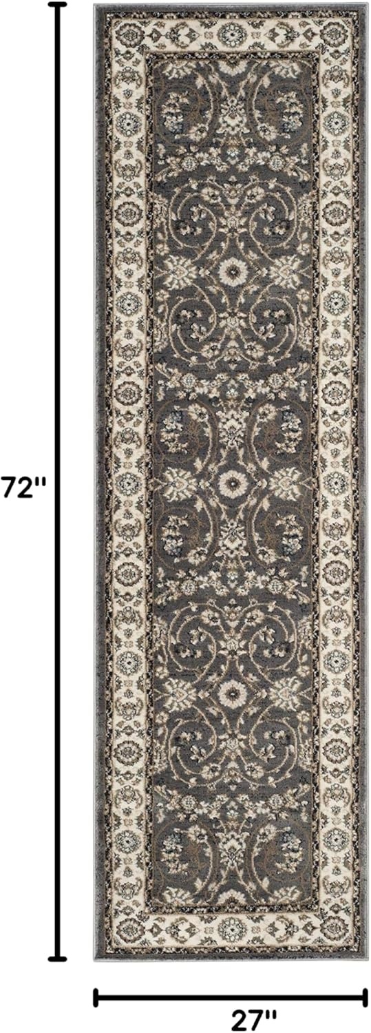image:imageSAFAVIEH Lyndhurst Collection Area Rug 8 x 10 Anthracite amp Cream Traditional Oriental Design NonShedding amp Easy Care Ideal for High Traffic Areas in Living Room Bedroom LNH340DGreyCream