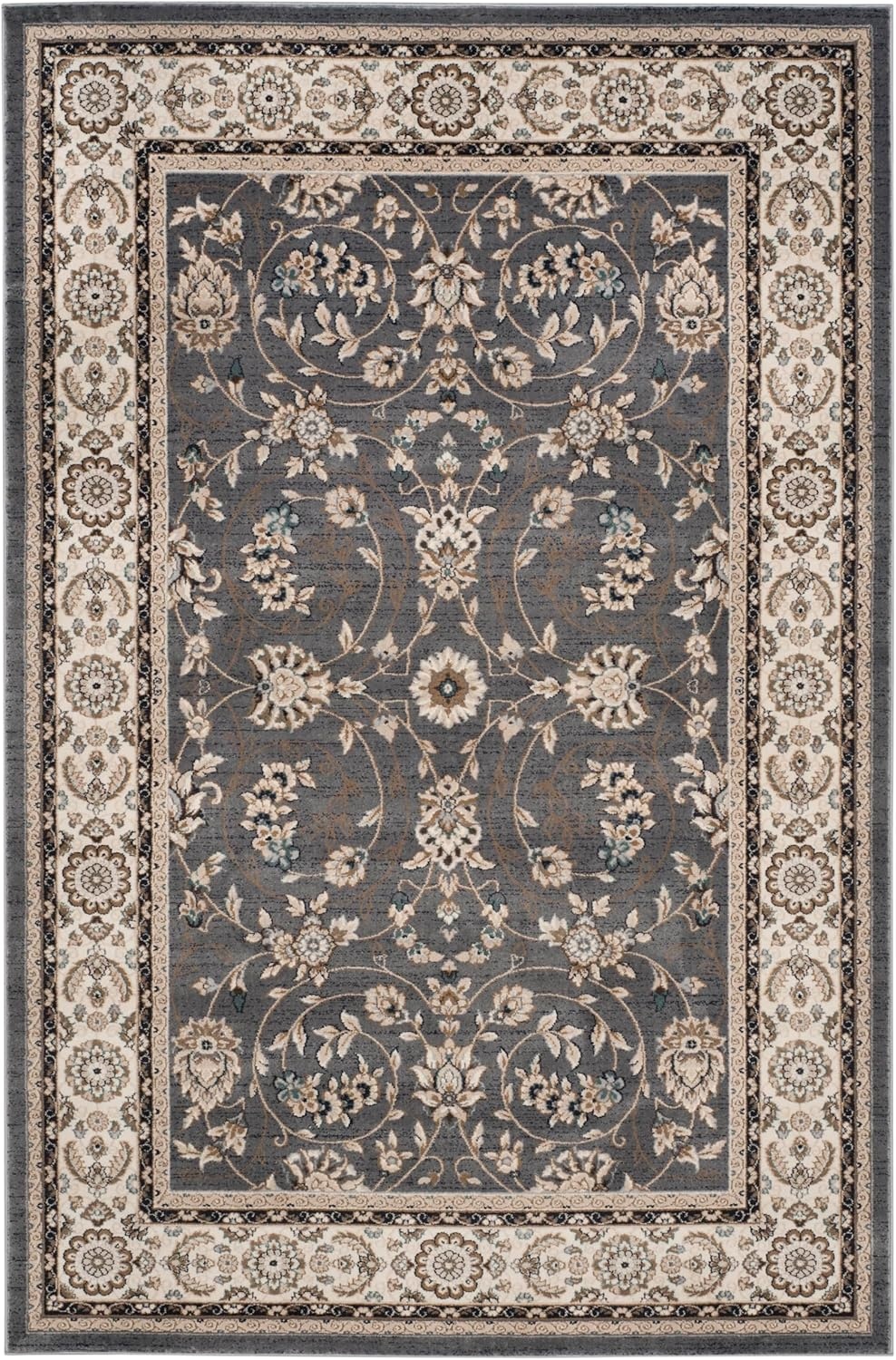 image:imageSAFAVIEH Lyndhurst Collection Area Rug 8 x 10 Anthracite amp Cream Traditional Oriental Design NonShedding amp Easy Care Ideal for High Traffic Areas in Living Room Bedroom LNH340DGreyCream