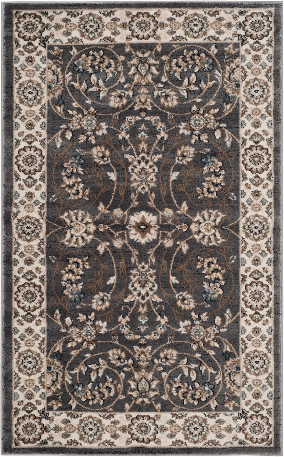 image:imageSAFAVIEH Lyndhurst Collection Area Rug 8 x 10 Anthracite amp Cream Traditional Oriental Design NonShedding amp Easy Care Ideal for High Traffic Areas in Living Room Bedroom LNH340DGreyCream