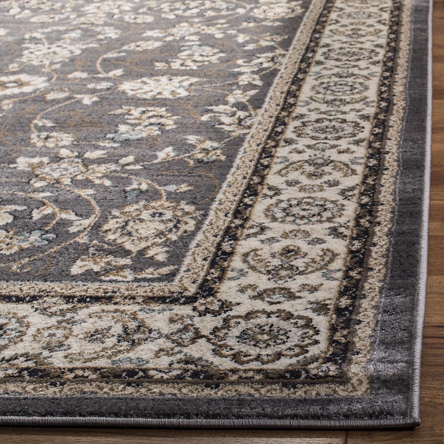 image:imageSAFAVIEH Lyndhurst Collection Area Rug 8 x 10 Anthracite amp Cream Traditional Oriental Design NonShedding amp Easy Care Ideal for High Traffic Areas in Living Room Bedroom LNH340DGreyCream