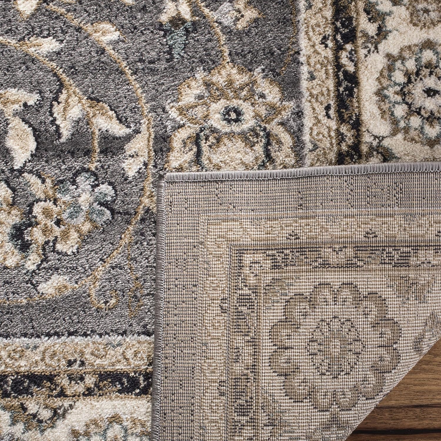 image:imageSAFAVIEH Lyndhurst Collection Area Rug 8 x 10 Anthracite amp Cream Traditional Oriental Design NonShedding amp Easy Care Ideal for High Traffic Areas in Living Room Bedroom LNH340DGreyCream