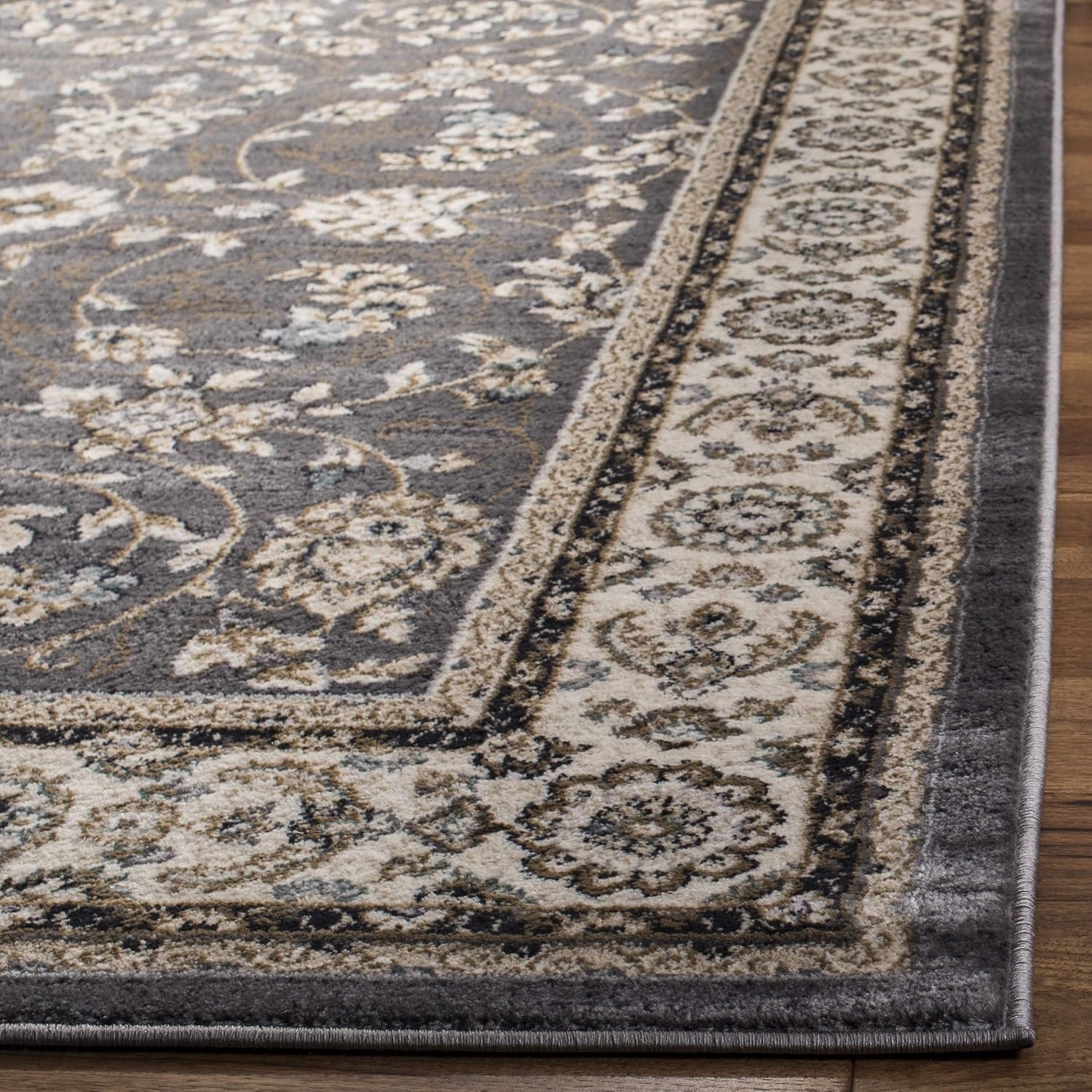 image:imageSAFAVIEH Lyndhurst Collection Area Rug 8 x 10 Anthracite amp Cream Traditional Oriental Design NonShedding amp Easy Care Ideal for High Traffic Areas in Living Room Bedroom LNH340DGreyCream