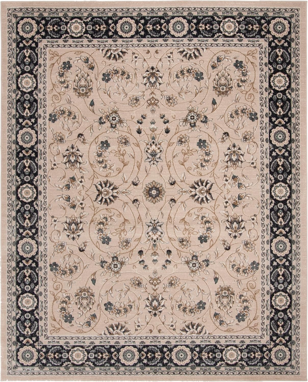 image:imageSAFAVIEH Lyndhurst Collection Area Rug 8 x 10 Anthracite amp Cream Traditional Oriental Design NonShedding amp Easy Care Ideal for High Traffic Areas in Living Room Bedroom LNH340DLight BeigeAnthracite
