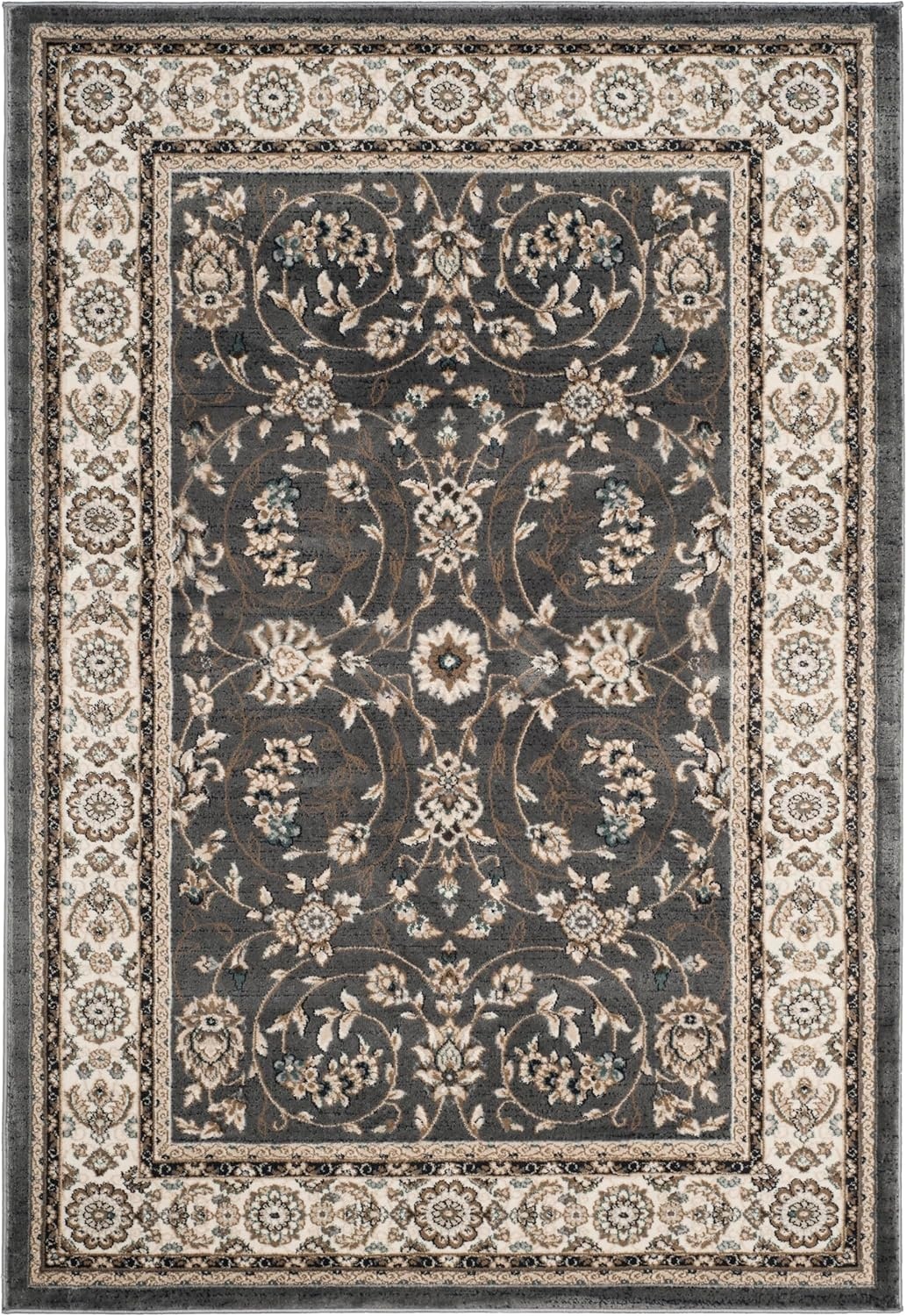 image:imageSAFAVIEH Lyndhurst Collection Area Rug 8 x 10 Anthracite amp Cream Traditional Oriental Design NonShedding amp Easy Care Ideal for High Traffic Areas in Living Room Bedroom LNH340DGreyCream