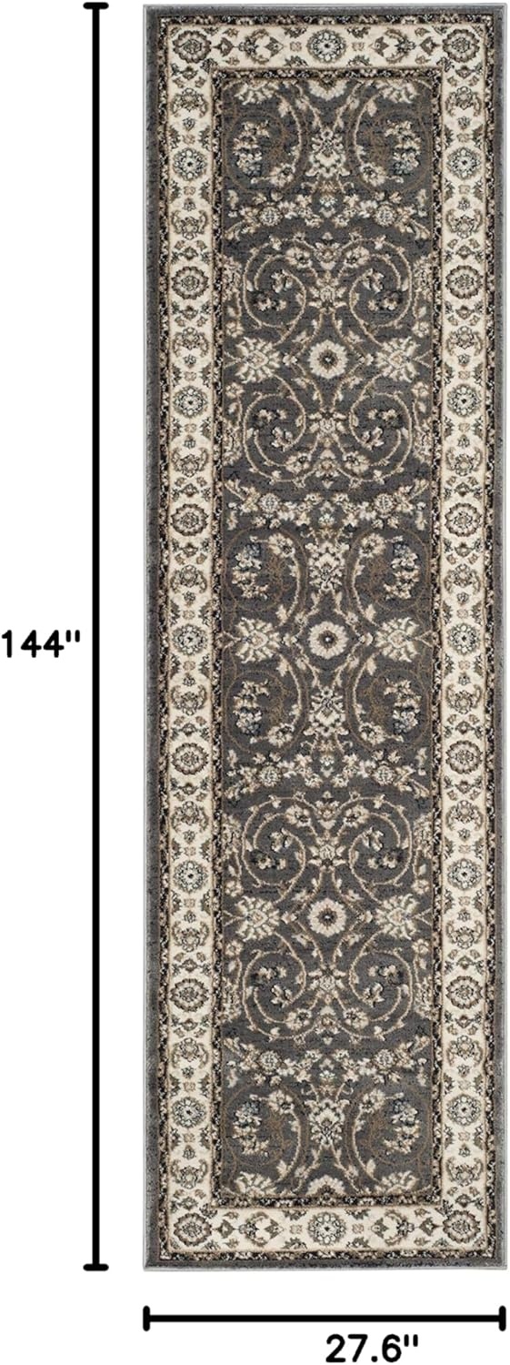 image:imageSAFAVIEH Lyndhurst Collection Area Rug 8 x 10 Anthracite amp Cream Traditional Oriental Design NonShedding amp Easy Care Ideal for High Traffic Areas in Living Room Bedroom LNH340DGreyCream