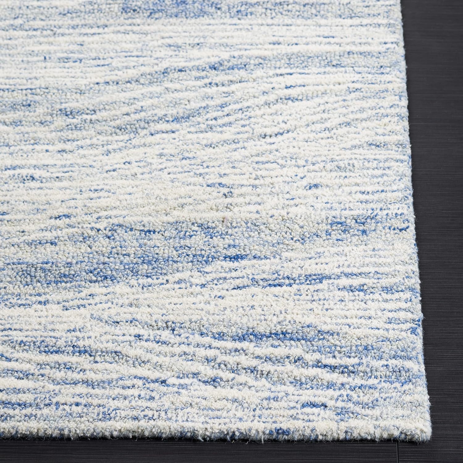 image:imageSAFAVIEH Metro Collection 8 x 10 NaturalIvory MET995A Handmade Premium Wool Living Room Dining Bedroom Area RugBlueIvory