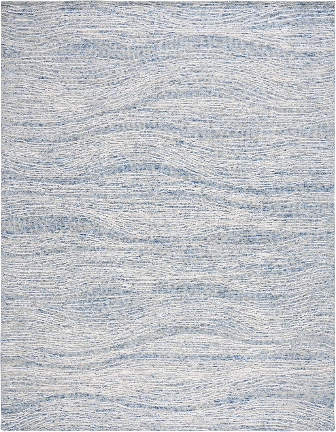 image:imageSAFAVIEH Metro Collection 8 x 10 NaturalIvory MET995A Handmade Premium Wool Living Room Dining Bedroom Area RugBlueIvory