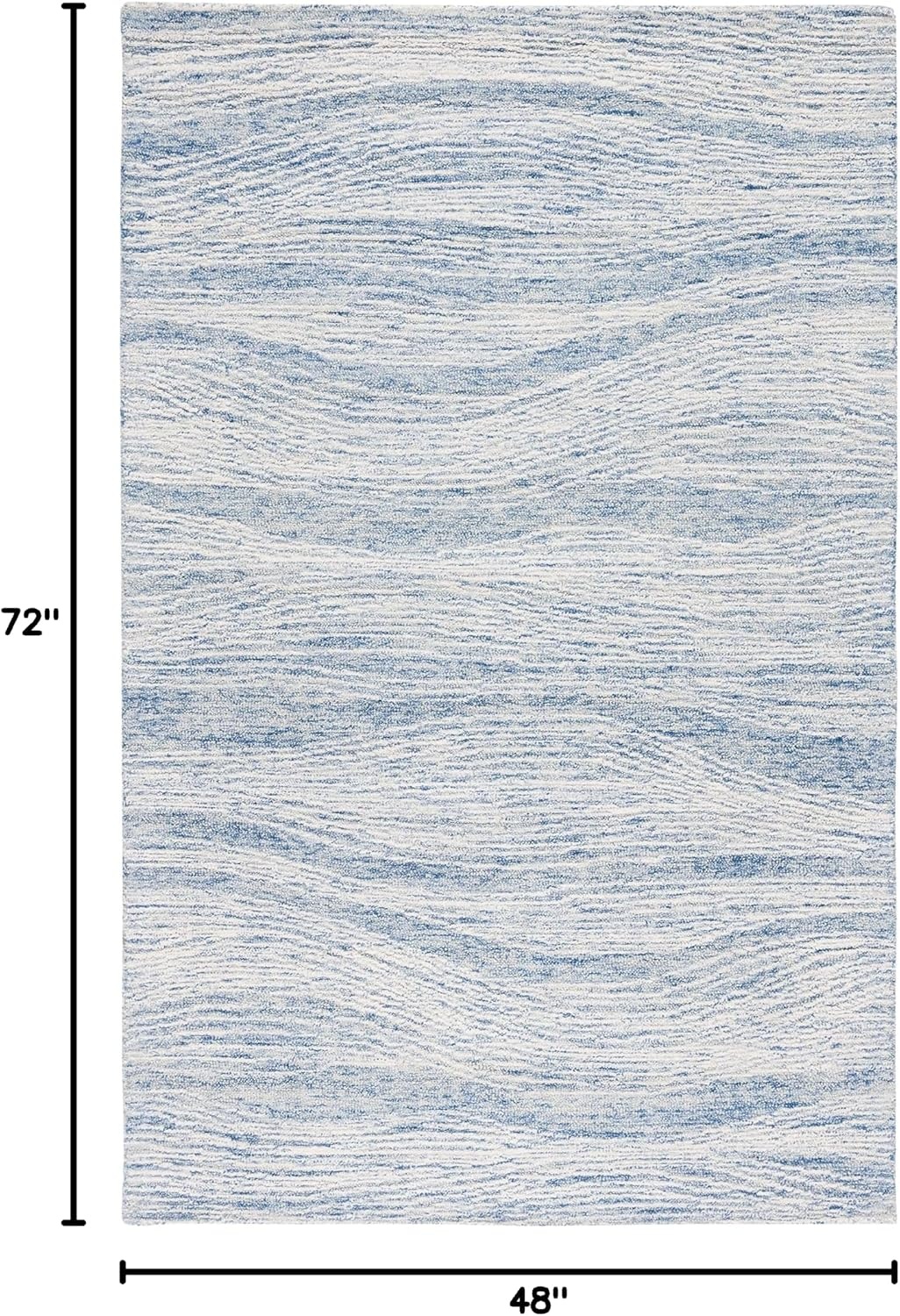image:imageSAFAVIEH Metro Collection 8 x 10 NaturalIvory MET995A Handmade Premium Wool Living Room Dining Bedroom Area RugBlueIvory